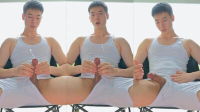 Thai guy ejaculating for relaxation