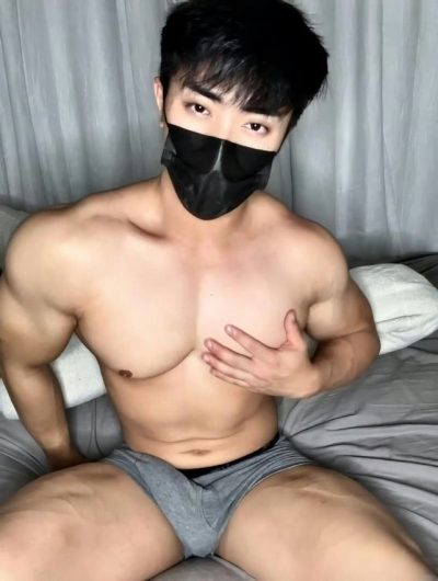 Korean muscle guy solo – asian gay masturbation hd